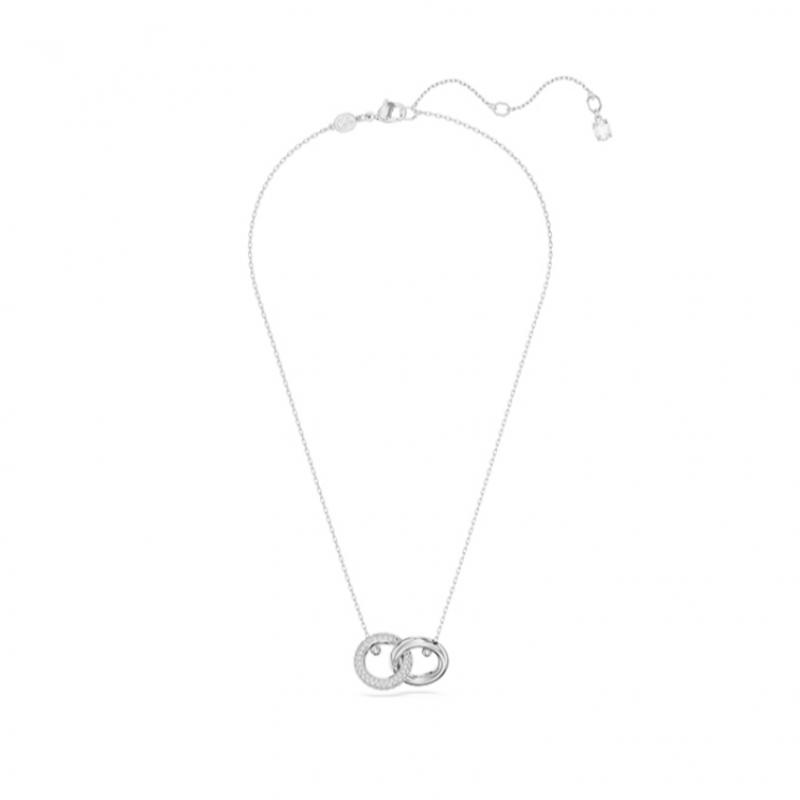 Swarovski Rhodium Interlocking Loop Necklace 5670251