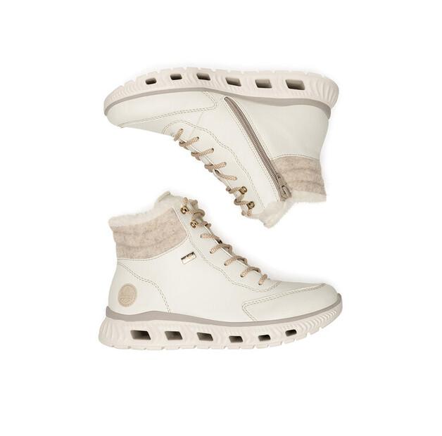 Rieker M6010-80 White Ankle Boots