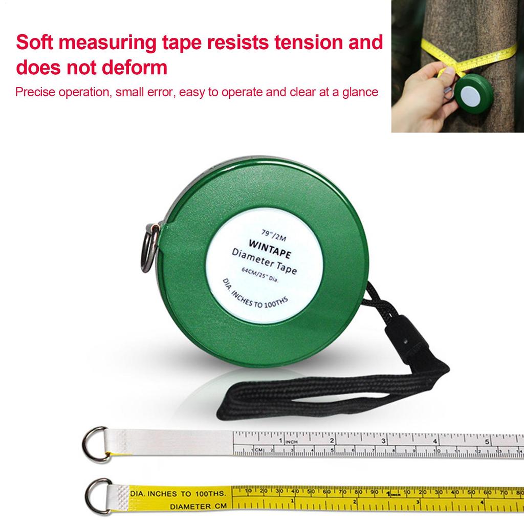 2-meter Diameter Tape Measure Measuring Cable Conduit Circumference Diameter Ruler Imperial & Metric Rolling Measuring Tape