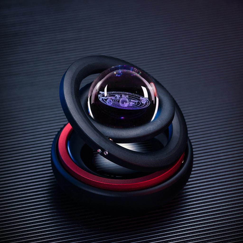Car Perfume Pendant Galaxy Design Long Lasting Fragrance Solar Energy Rotating Car Aromatherapy Diff