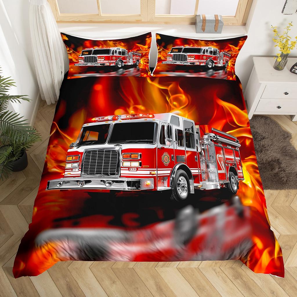 Comforter Homewish Tractor Machinery Truck Yellow Construction Vehicle Bedding Setteens Boys Girls Bed Set