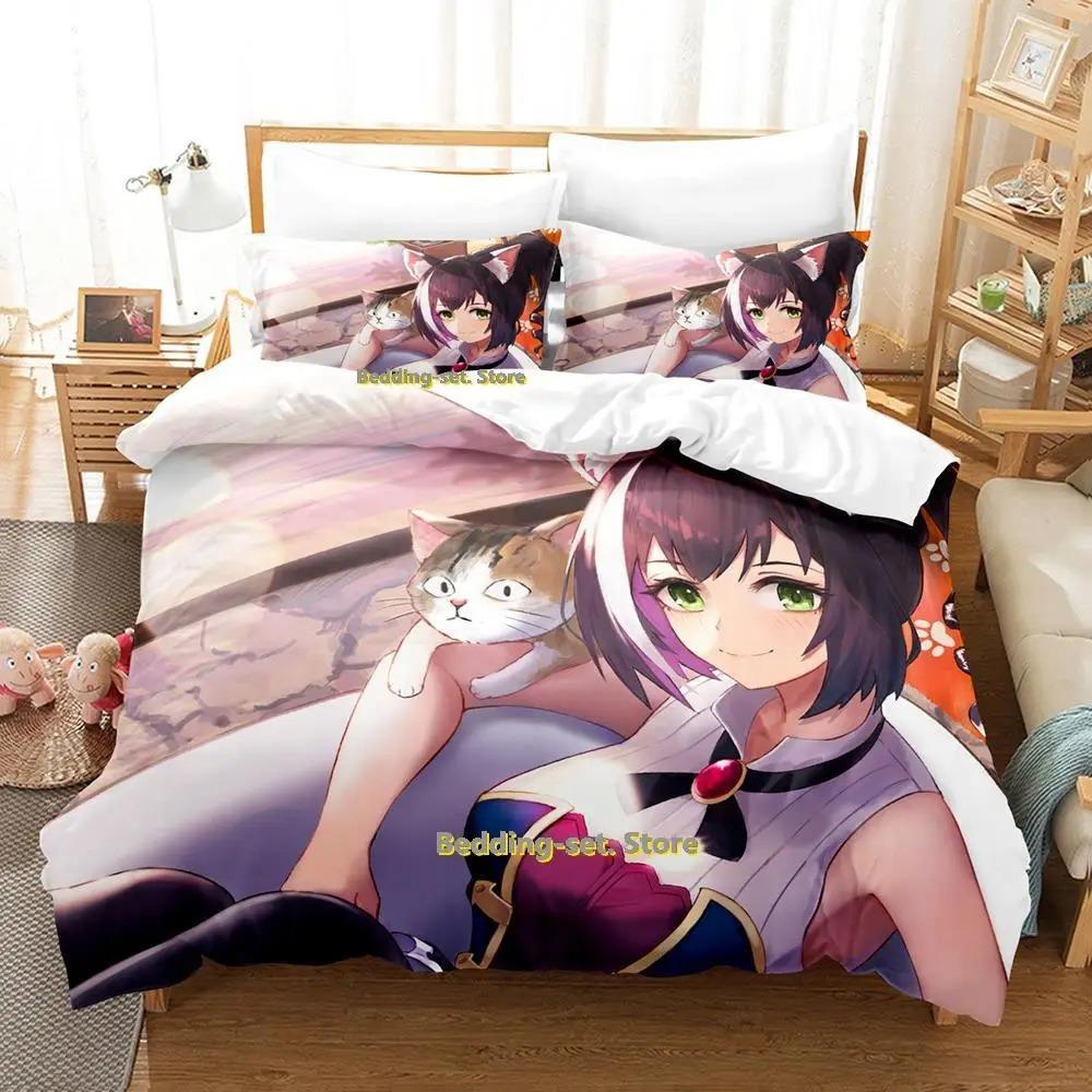 

Princess Connect! ReDive Bedding Set Cartoon Anime three-piece set Adult Kid Bedroom Duvetcover Sets 3D Kawaii Girls couette EU Single 135x200cm