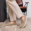 Fashion Men Flat Loafers Frosted Suede Flat Shoes 2025 Comfortable Non Slip Fashion Loafers Lightweight Trendy Outdoor Casual Shoes
