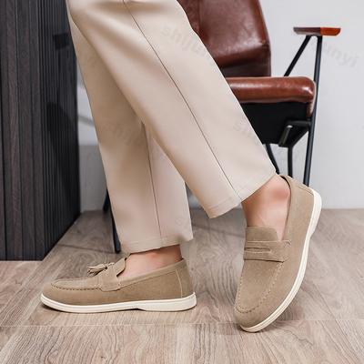Herren Loafer Gefrostetes Wildleder Flache Schuhe 2026 Bequeme Rutschfeste Modische Loafer Leichte Trendige Outdoor Freizeitschuhe