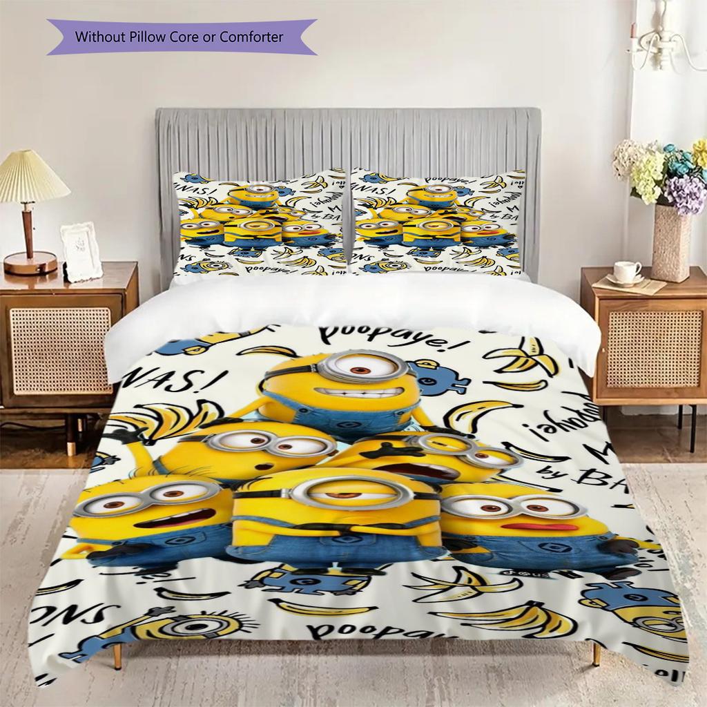Despicable Minions Phone Case Threepiece Set 1 Duvet Cover 2 Pillowcase Without Core Duvet Cover And Pillowcase Christmas Birthday Gift