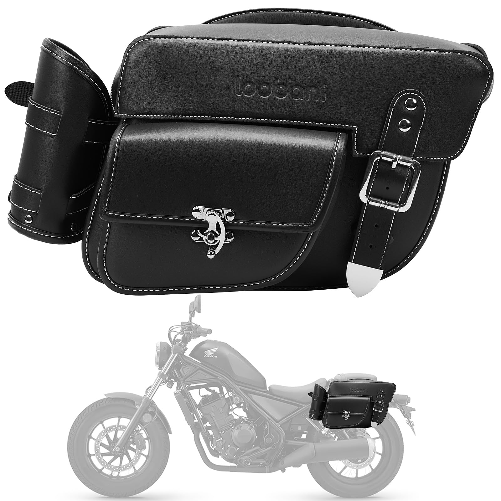 

LOOBANI Motorcycle Side Bag, Waterproof, Side Back, Bike, 3.5 gal (15 L), Large Capacity, 15L*Left