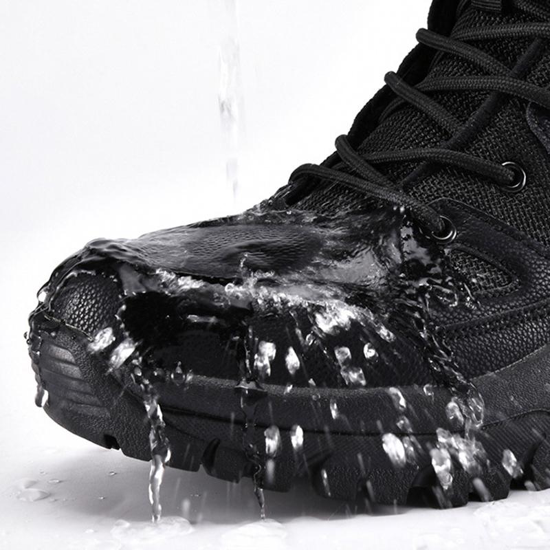 Waterproof Men'S Winter Boots Plush Warm Snow Boots Outdoors Desert Combat Boots Wear Resistant Hiking Shoes Male Boots