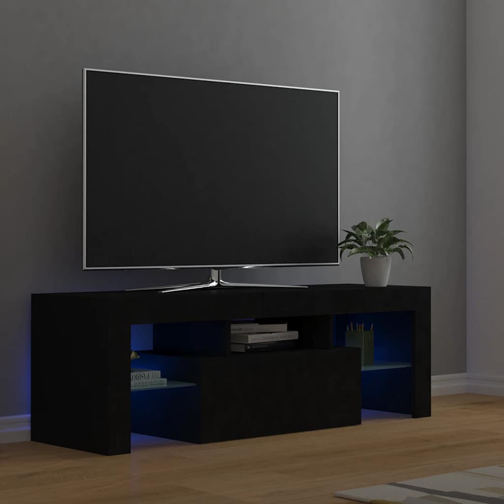Moderner, minimalistischer TV-Schrank mit LED-Lichtern, kreatives Design für das Wohnzimmer, Stauraum-Eckschrank, 120x35x40 cm