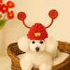 Chinese Style Fortune Cat Headwear Hand-crocheted Warm Pet Knitted Hat Blessing Traditional Cat Head Cover Photography