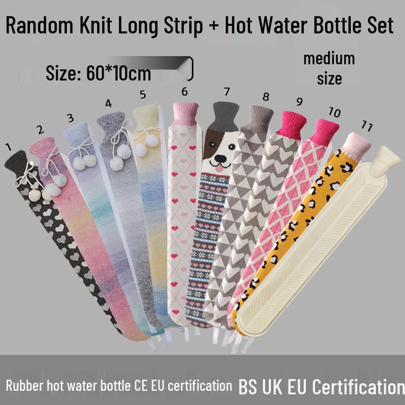 Explosion-Proof Hot Water Bottle: Rubber Design for Stomach and Feet, Long-Lasting Warmth