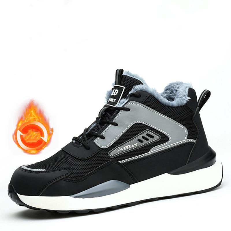 men casual plastic toe covers work safety boots tooling security insulated shoes autumn winter safe ankle botas protect footwear