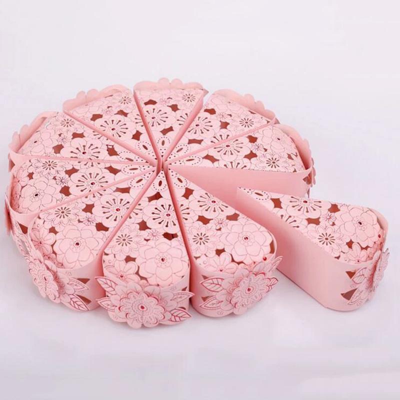 

WTEMPO Подарочные треугольные коробки для вечеринки, сделай сам, складные бумажные коробки с вырезами, свадебный декор для вечеринки, коробки для угощений для дня рождения, Хэллоуина, Рождества 10pcs розовый