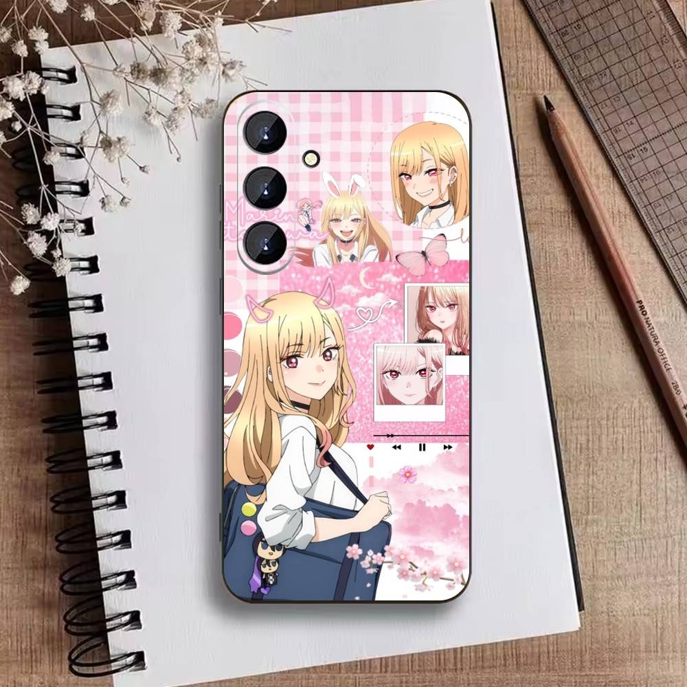 S-Darling Marin Kitagawa Colorful Silver Phone Case For Samsung Galaxy A73,A72,A71,A70,A52,A51 Others Soft Black Cover