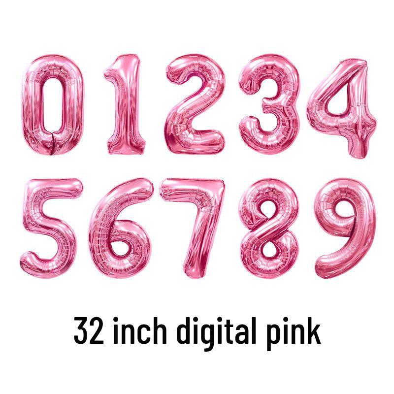 32-Inch Gradient Color Aluminum Foil Number Balloons - US Version