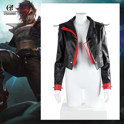 Game Lol Season 2 Brawler Vi Cosplay Costume Lol Vi Jacket Halloween Women Men Coat  Skin