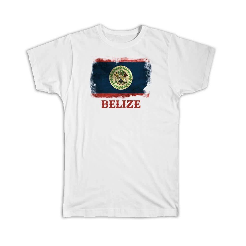 

Gift T-Shirt : Belize Belizean Flag Distressed Central American Country Souvenir 4XL