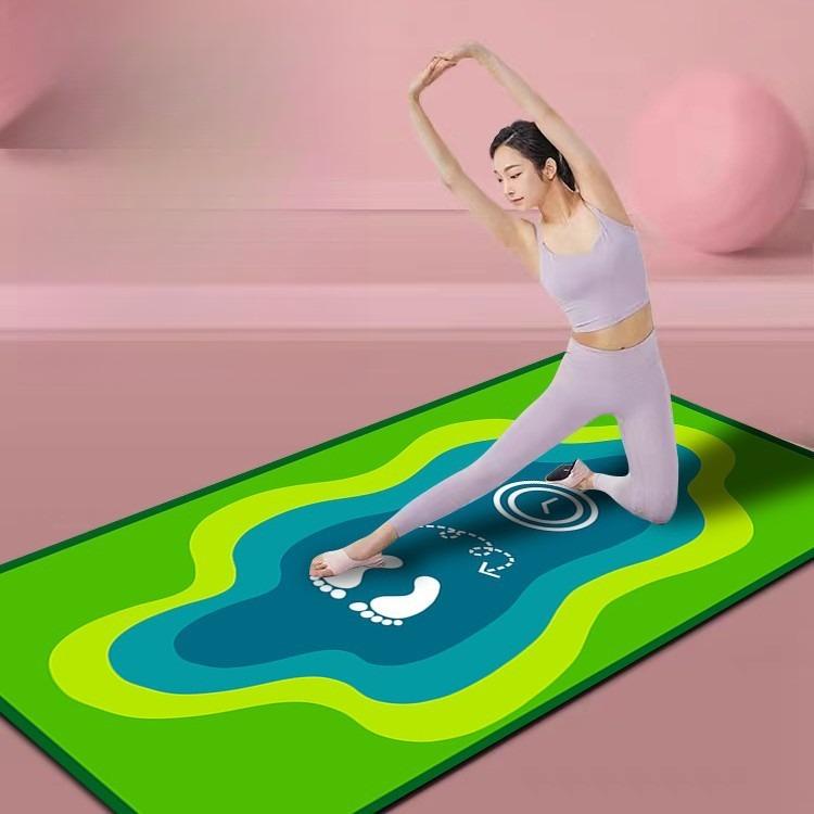 Tappetino per Yoga Tappeto Tappeto Ammortizzante Double-Side Ecologico Colorato con Motivo ad Anelli Tappeto per Esercizi per Decorazione Domestica