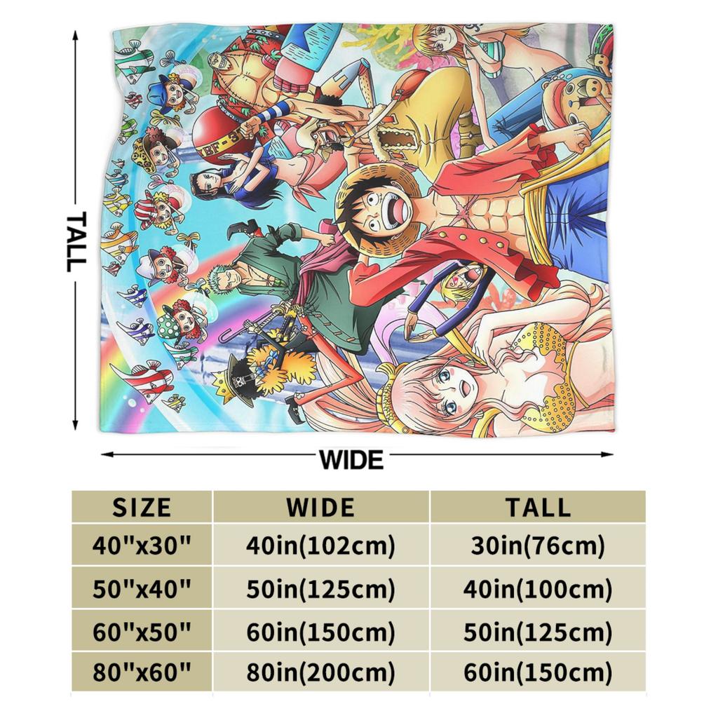 Japanese Anime Blanket Fleece Spring Autumn Luffy Anime Multifunction Lightweight Thin Throw Blanket for Bed Travel Bedspreads