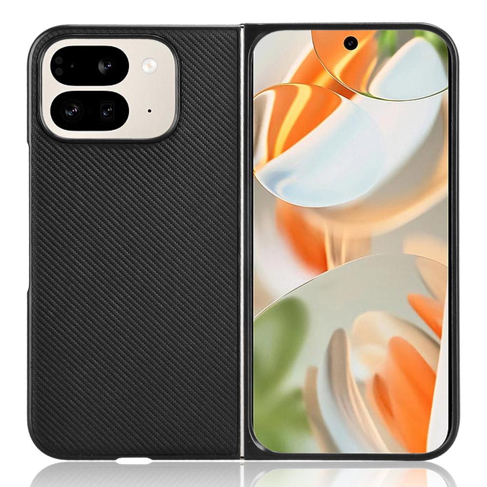 

Чехол для Google Pixel 9 Pro Fold 5G, Текстура углеродного волокна, Противоударный, PU+PC Чехол для телефона Black