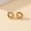 Hiphop Punk Metal Twist Knot Round Stud Earring for Women Gold Color Female Twine Hollow Geometry Jewelry Christmas Gift Brincos