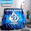 Custom Name Dynamo Moscow Football Blanket Flannel Blanket for Camping, Hiking, Garden Parties, Picnic Essentials,gift for family and friend