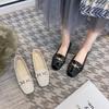 Fashion Soft-soled Women's Single Shoes, New Shallow Mouth Mother Shoes, Flat-soled Square Head Beanie Shoes