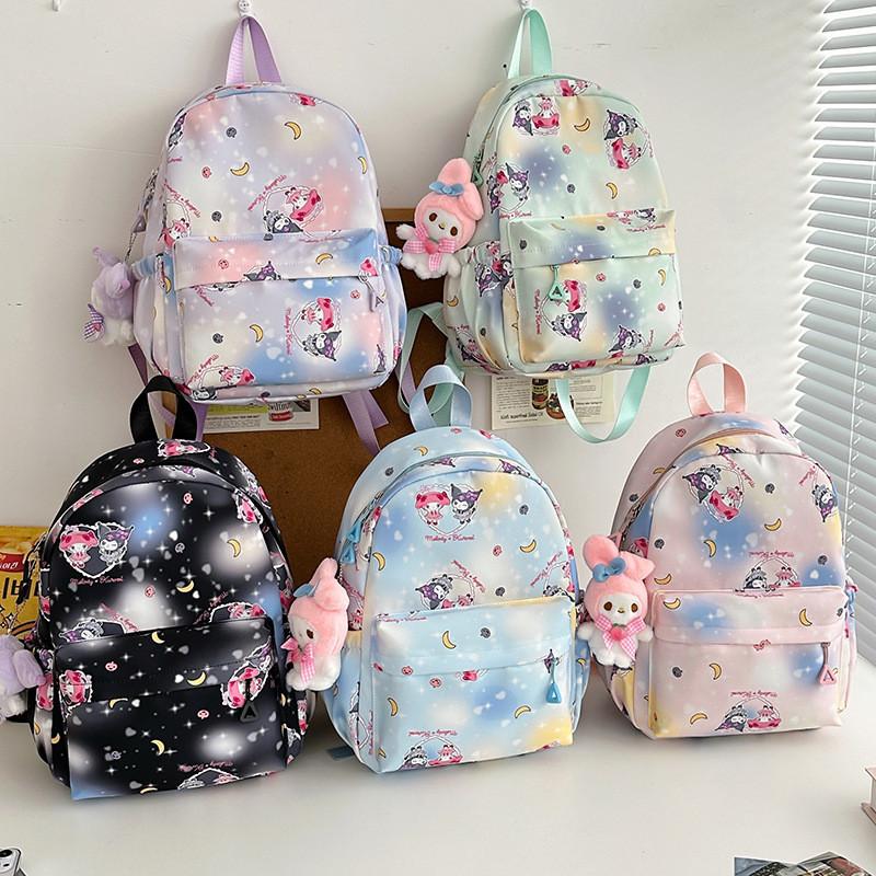 Adorable Nylon Backpack For Kids Cartoon Pattern Unisex Lightweight School Bag