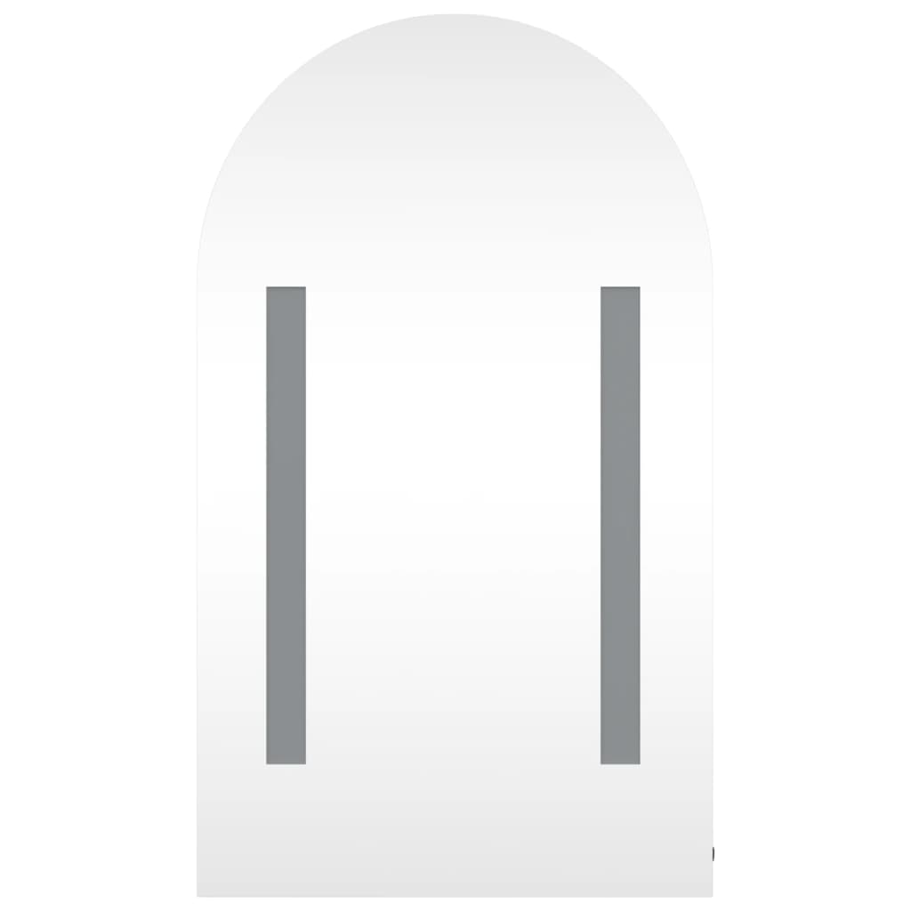 LED Lit Curved Mirror Cabinet in Grey 42 x 13 x 70 cm