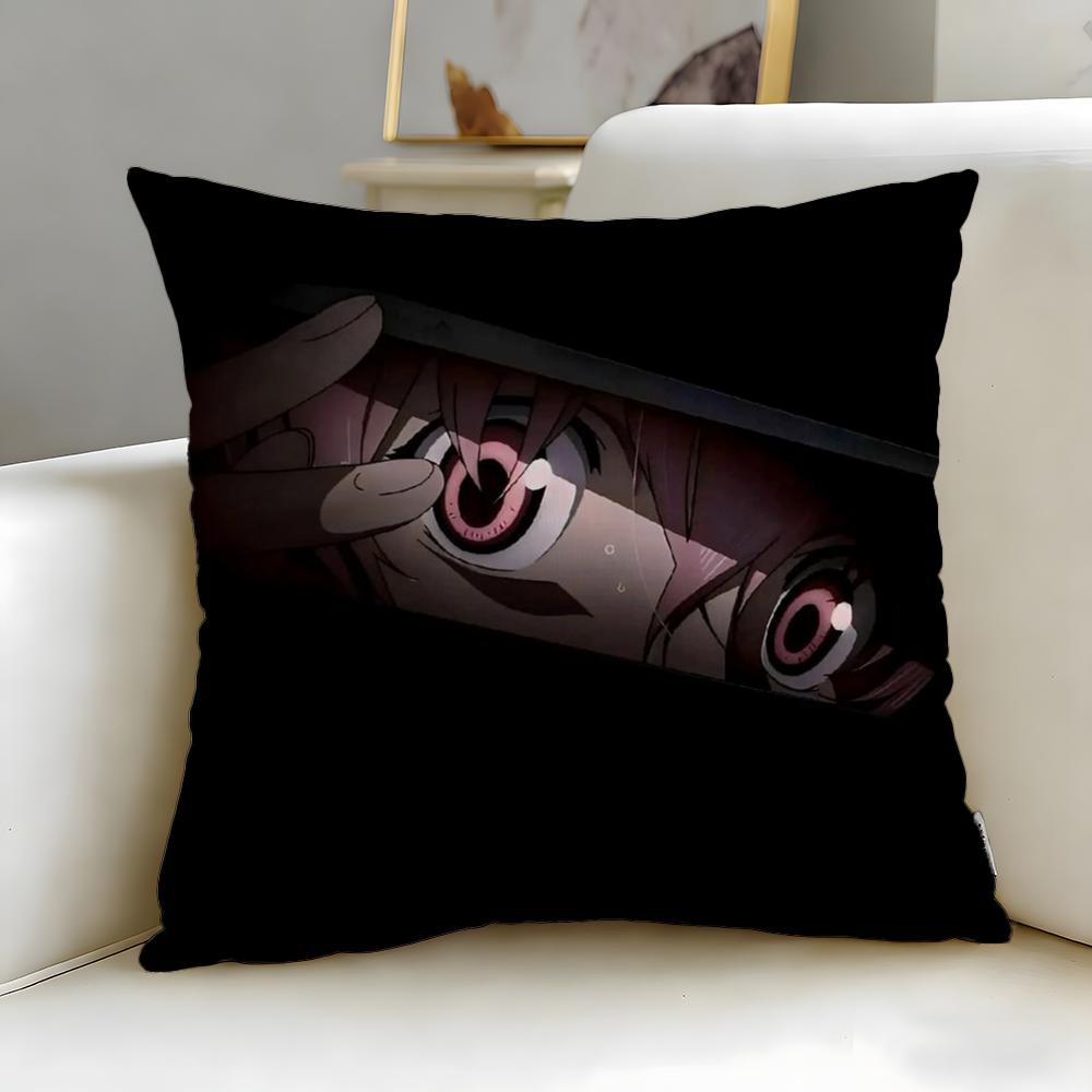 classic anime Mirai Nikki Cushion Cover Soft  EasyWash Pillow Case  Versatile for Couch Bed Travel and Office