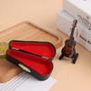 1 rinkinys išskirtinė mini smuiko gitara su muzikos instrumento dėklu Geriausia dovana miniatiūrinis medinis ornamentas lėlių namelis „pasidaryk pats“ vaikams žaislų modelis