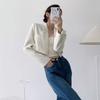 Černá Krátká Sako Bez Knoflíků Dámská Jaro a Podzim Nový Designový Smysl Niche Vysoký Pas Top
