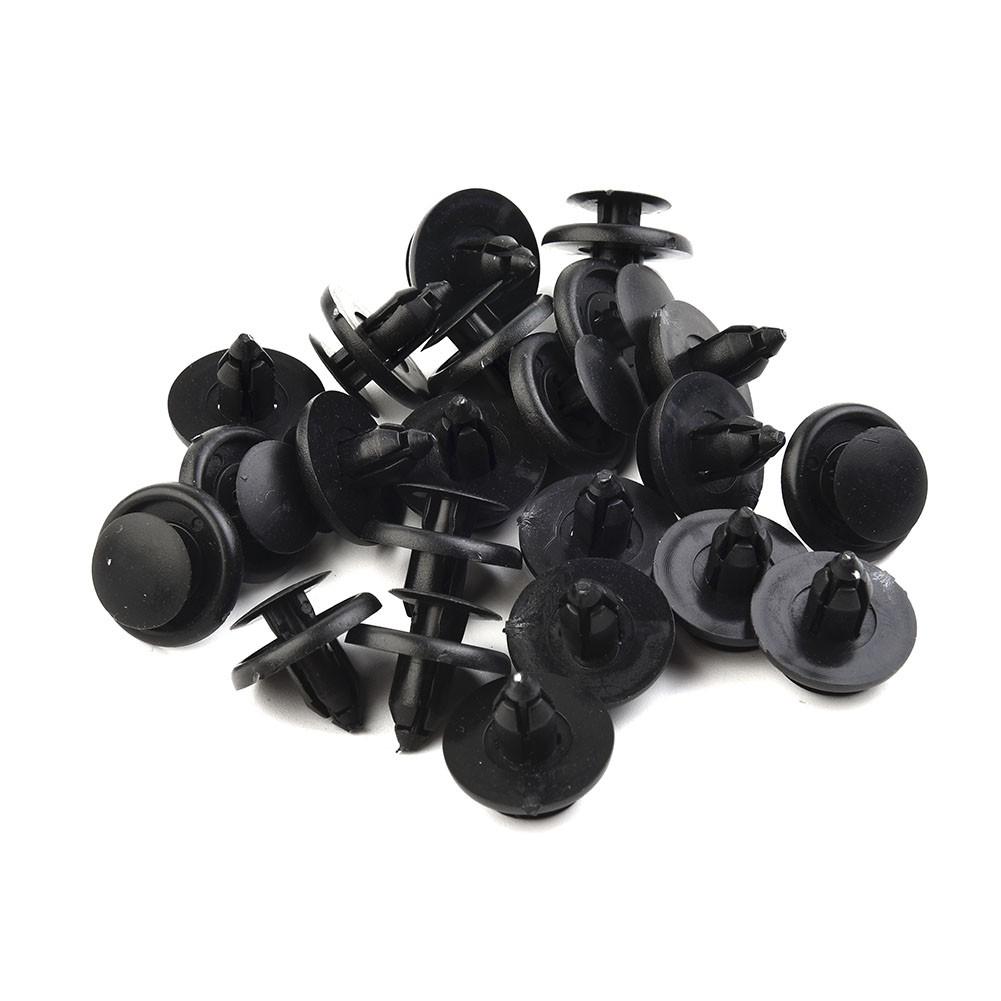 Plastic Rivets Fasteners Vehicle 30pcs 7mm Dia Hole Black Set Brand New