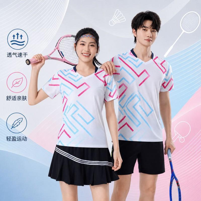 Quick-Dry Badminton Set Men Women Youth Sportswear Short Sleeve Top Shorts Skirt Training Competition Uniform