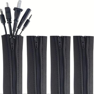 Data Cable Cable Management Sleeve Neoprene Computer Cable Wrapper with Zipper for PC Cable Storage Cover Network Management