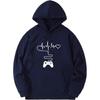 Mens Hooded Long Sleeve Sweatshirt With Letter Print Loose Fit Casual Sportswear