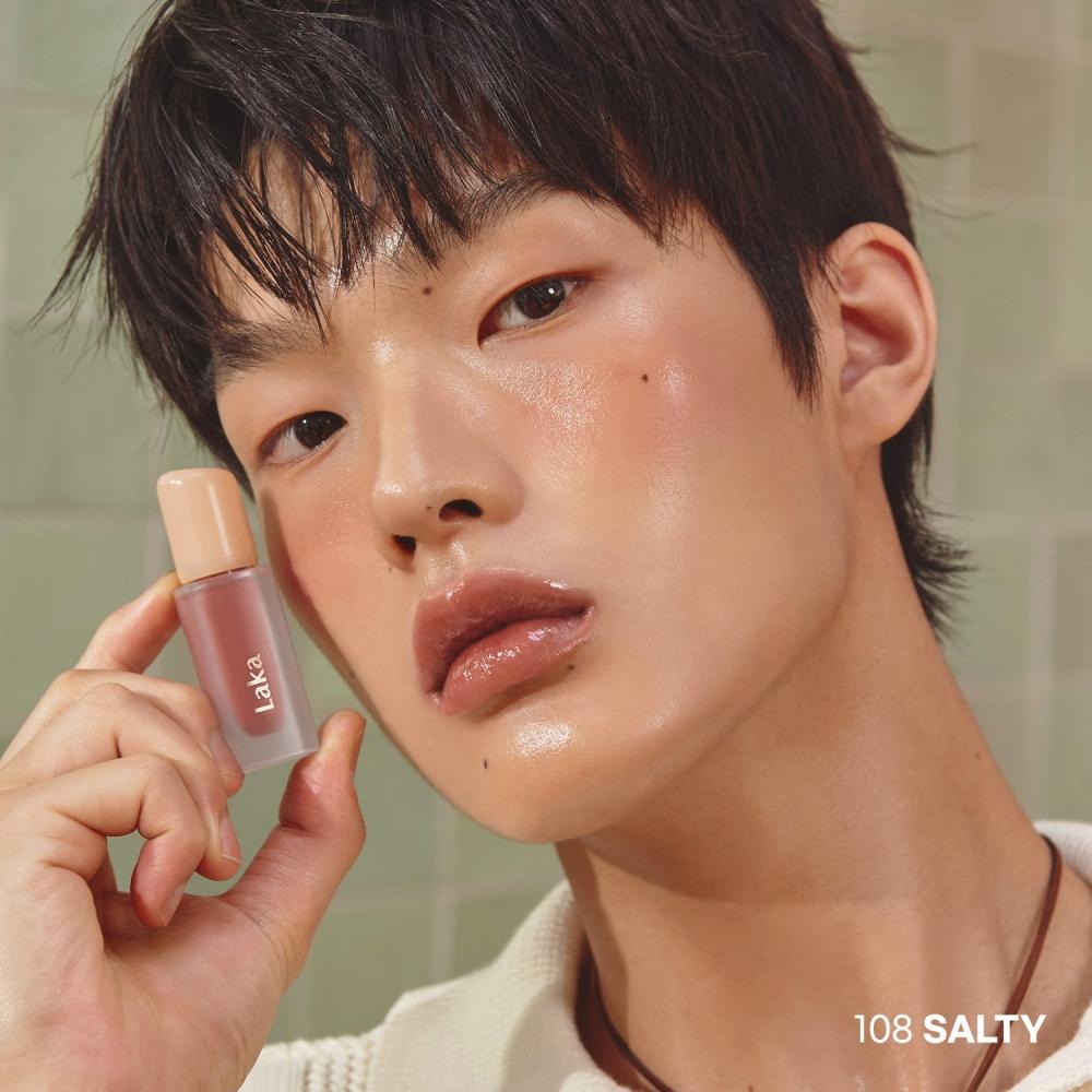 Laka Fruity Glam Tint Hydrating Long Lasting Lip Stain 0.15 Oz 4.5 Ml 108 Salty Muted Brick