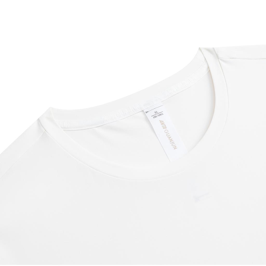 Anta Champion Glory Comfortable Versatile Casual Short Sleeve Knitted Shirt Men Tops Paper-White 152530104-4