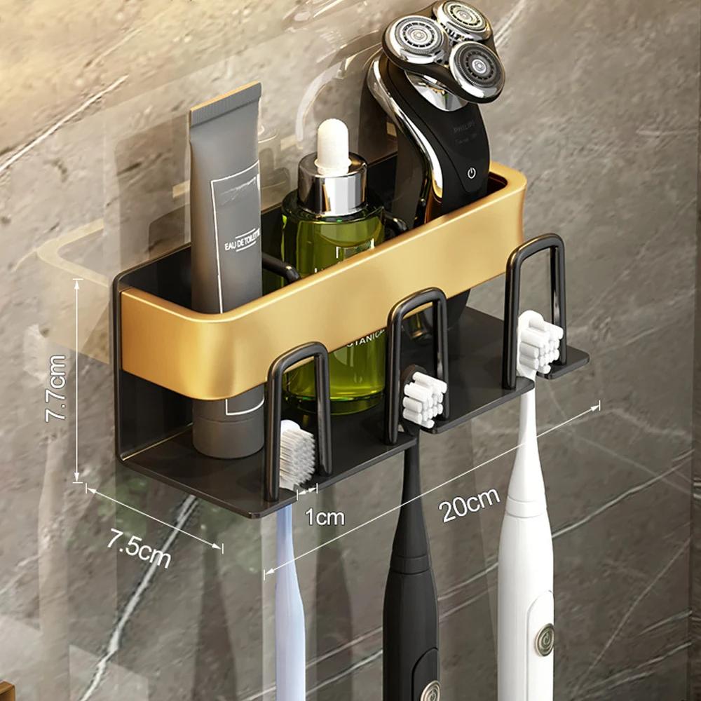 

Подставка для зубной пасты настенная полка для ванной комнаты держатель зубных щеток алюминиевый сплав перфоратор свободный Экономия места аксессуары