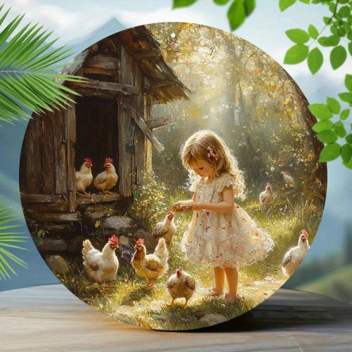 Vintage Chicken Farm Metal Wall Art Rustic Home Decor Sign 20x20 разноцветный