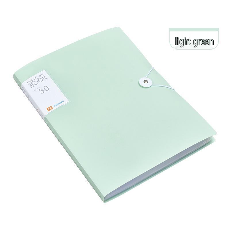 A4 Multi-Layer Transparent Data Book File Bag with String Tie and Clipboard Storage