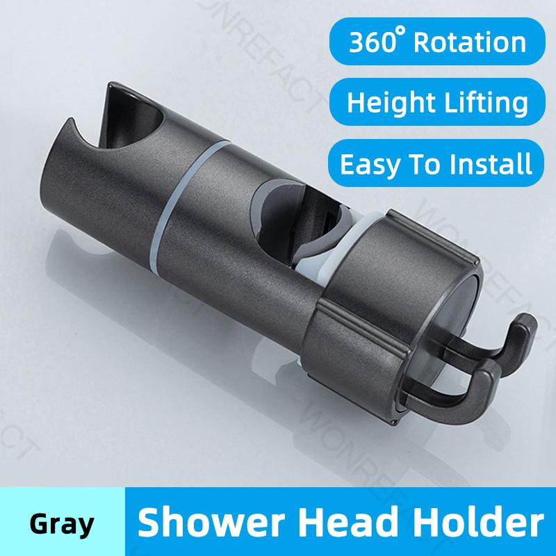 

Shower Head Holder For Slide Bar Adjustable Shower Stand Bracket Shower Faucet Mount Shower Head Support Bathroom Accessories сірий