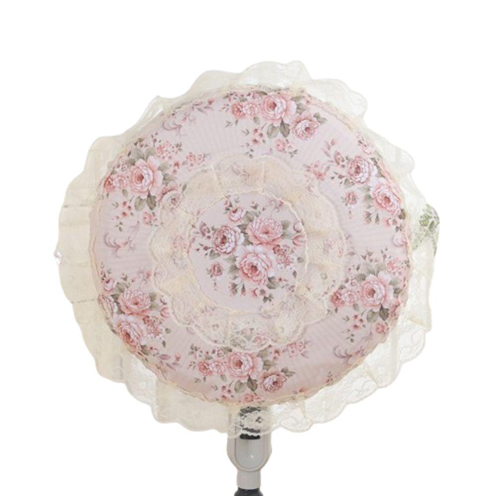 

Round Fan Dust Cover Pastoral Style Floral Floor Fan Covers Lace Electric Fan Cover Fan Protective style 5