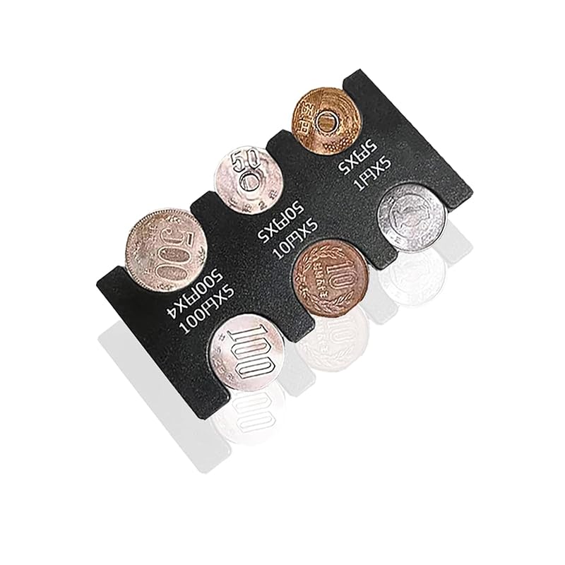 

[ALLVD] portable coin holder small portable cassette Quick sorting currency case (9.1*4.5*1.1cm) that allows you to take out a coin purse that won t