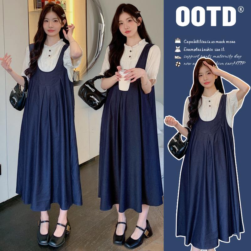 Maternity 2026 Summer Two-Piece Loose Dress Set 2XL