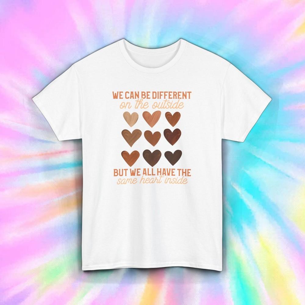 

Unity Equality Shirt Heart Design Anti-Racism Kindness Graphic Tee S-5XL 4XL