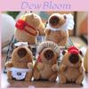 Porte-clés en peluche Capybara Animal en peluche avec coton PP Peluche courte ultra-douce Charme de sac à dos Cadeau pour enfants
