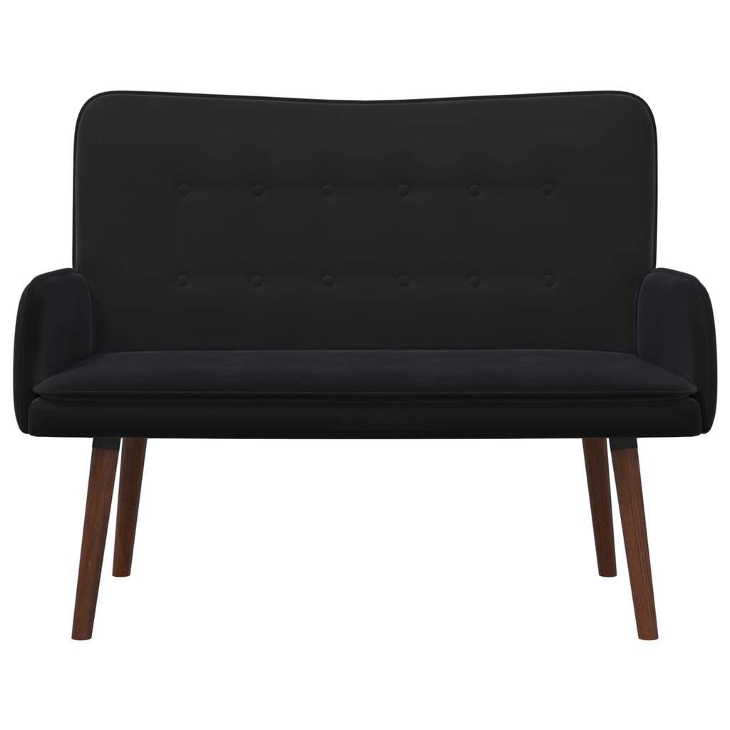 2 Seater Sofa Black 115 X 61 X 87 Cm Velvet (V)