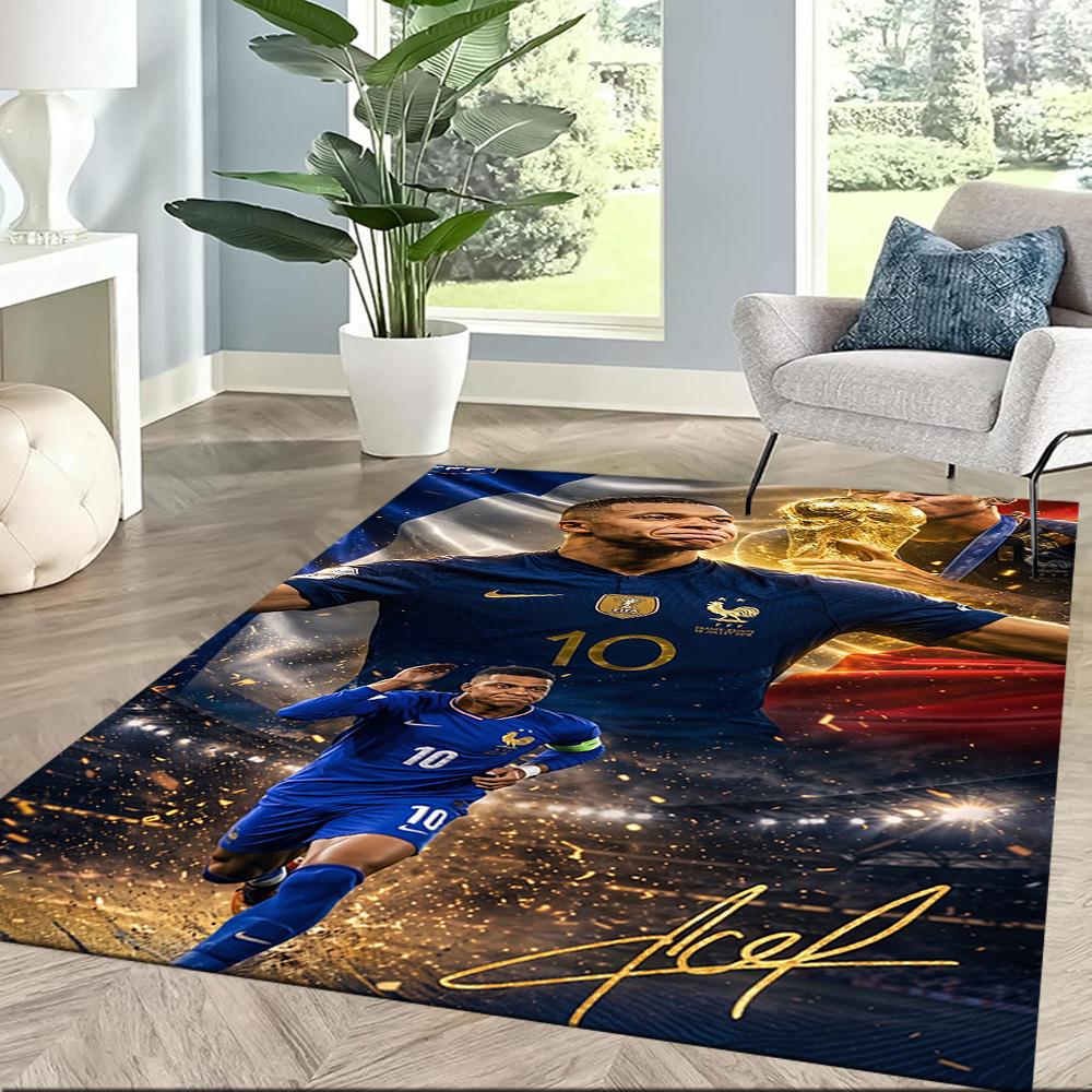 Mbappe 121 Floor Rug Office Rug Suitable for Decorate Room Living Rooms Kitchen Game Room Antislip Carpet Office Home Decor