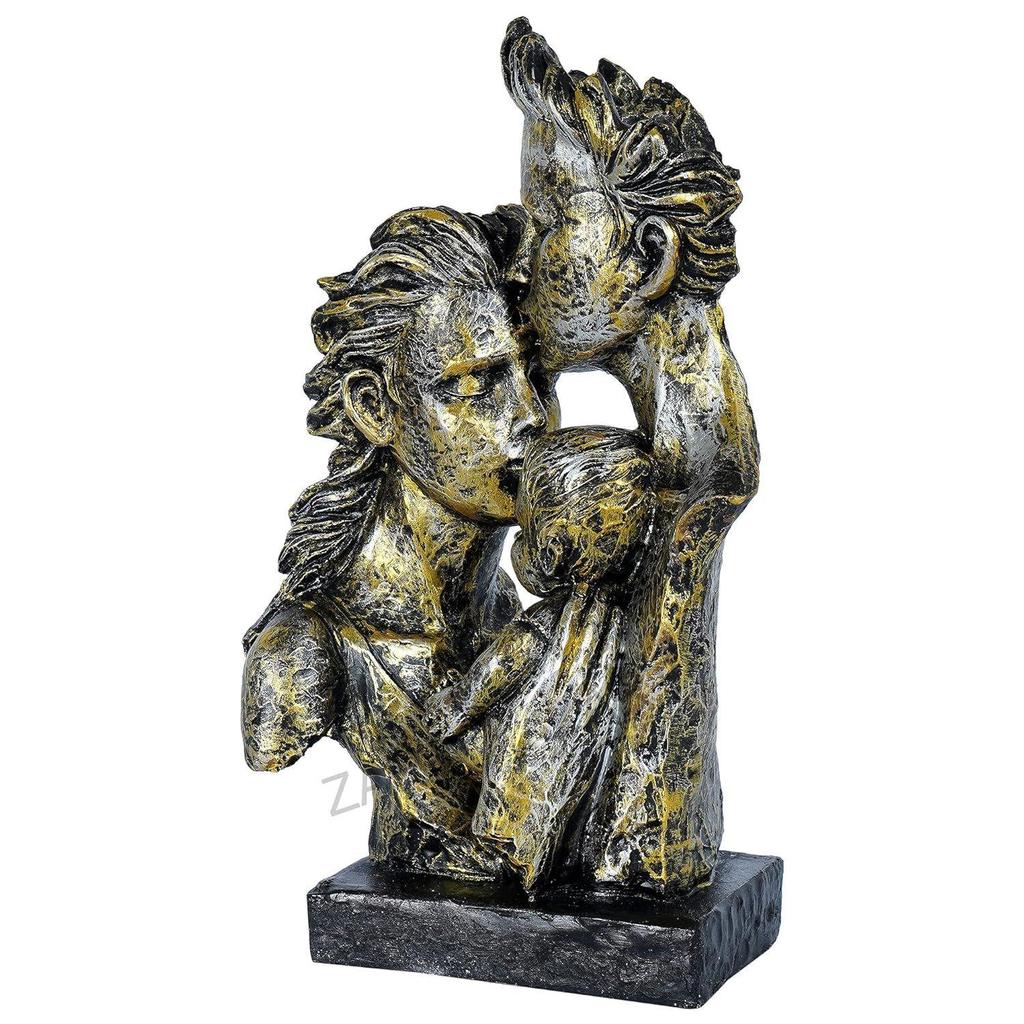 Mother&Father With Child Love Statue Showpiece For Home Decor&Gifting,6 Inches,14 Inch