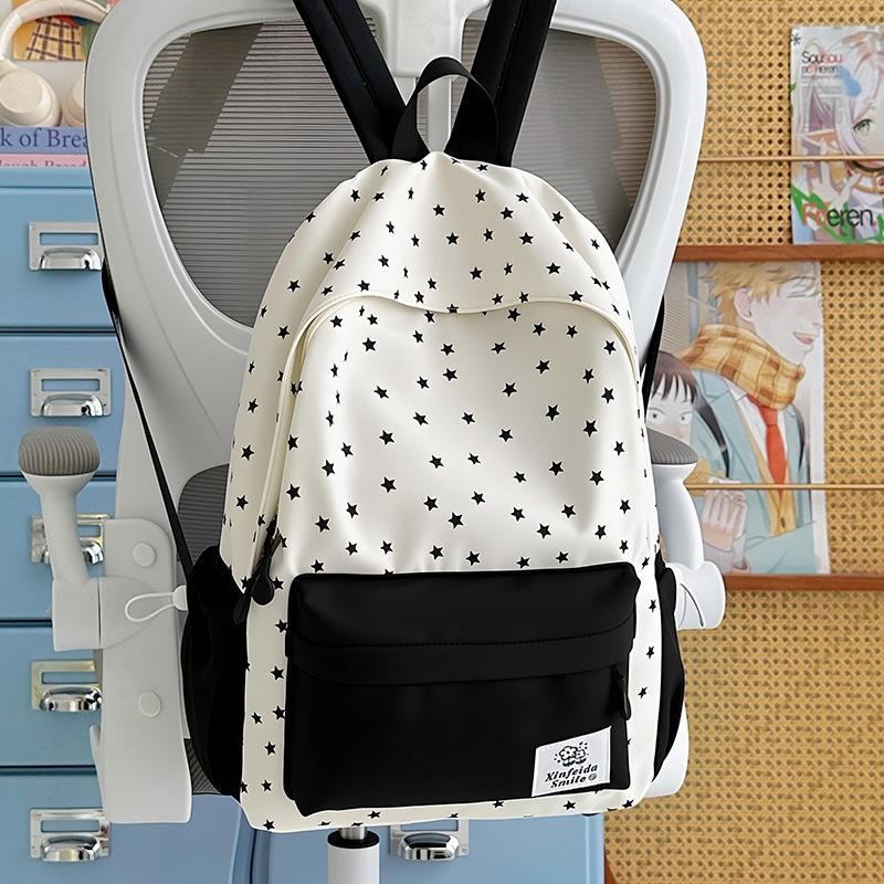 Schoolbag Japanese Simple Star Printing Student Schoolbag College Style Small Fresh Casual Light Large Capacity Backpack Tide